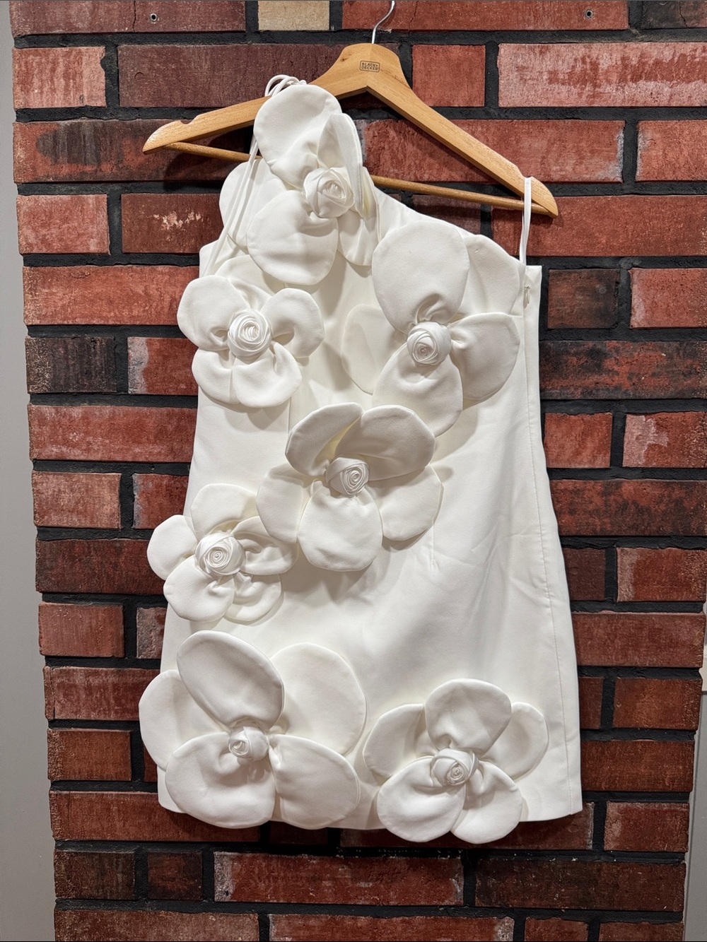 Miss Rosier Liane White Floral Off-Shoulder Mini Dress